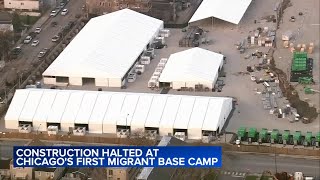 Judge denies temporary restraining order after construction halted at Chicago migrant camp [upl. by Idnil550]