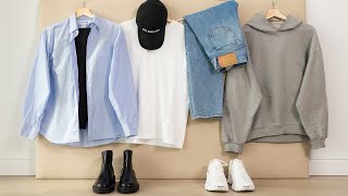 9 ITEMS 9 OUTFITS capsule wardrobe example [upl. by Ahseiym443]