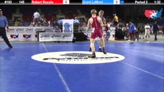 Fargo 2012 145 Round 1 Robert Rocole Wisconsin vs Grant LaMont Utah [upl. by Odrarej242]