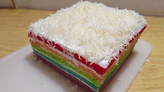 rainbow cake 4 telur yang hasilnya lembut bangetrebake resep ny liem [upl. by Yadrahc]