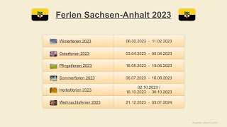 Ferien SachsenAnhalt 2023 [upl. by Esmerelda124]