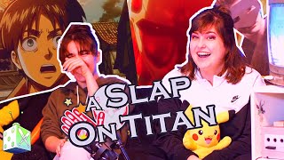 A Slap on Titan REACTION Attack on Titan Abridged  Episode 1  All Ages of Geek [upl. by Frolick805]