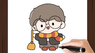 How To Draw a HARRY POTTER KAWAII I Easy [upl. by Nelag621]