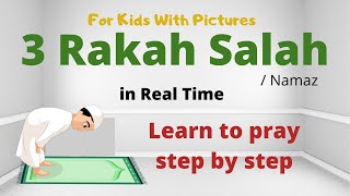 3 Rakat Complete Salah in Real Time  Learn amp Practice Your Prayer  Salah Series for Kids [upl. by Yrred188]