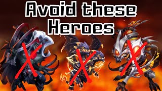 What Heroes to avoid in 2022  Castle Clash [upl. by Fennessy]