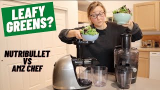 Better Juicer for LEAFY GREENS Comparison  Nutribullet Juicer Vs AMZ Chef Juicer [upl. by Elisabetta]