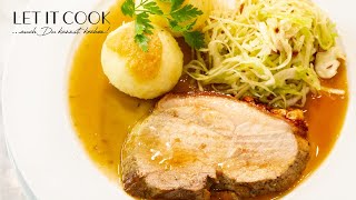 Schweinebraten mit Kartoffelknödel und SpeckkrautSalat [upl. by Adnamma]