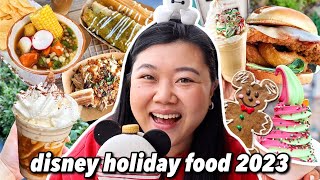 What to Eat at DISNEYLAND HOLIDAY Edition Food Tour 2023 [upl. by Hairabez566]