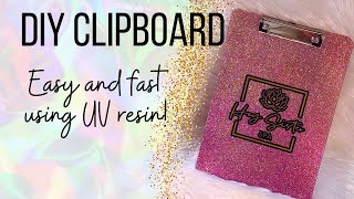 Easy DIY glitter clipboard tutorial using UV Resin and fast set epoxy [upl. by Ninetta]