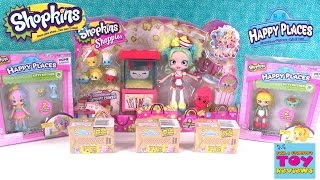 Shopkins Popettes Popcorn Stop Happy Places Lil Shoppie 2 Pack Opening Unboxing  PSToyReviews [upl. by Ruford]