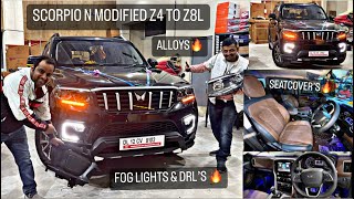 SCORPIO N Z4 MODIFIED TO Z8L✅ SCORPIO N HEADLIGHTS AND FOG LIGHTS✅ SCORPIO N MODIFIED ✅ [upl. by Ximenez]