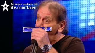 Paul Recchia nose harmonica  Britains Got Talent 2012 audition  UK version [upl. by Aehsrop205]