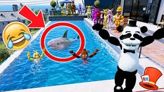 PANDA FREDDYS SHARK IN A POOL PRANK GTA 5 Mods FNAF RedHatter [upl. by Roede309]