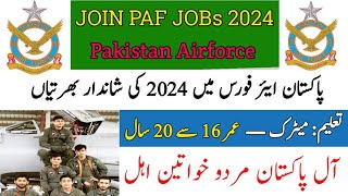 PAF Commission Latest Jobs 2024 Pakistan Air Force Jobs Apply Online for Males and Females PAF Jobs [upl. by Woodruff]