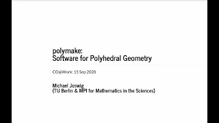 Michael Joswig  Polymake Software for Computations in Polyhedral Geometry [upl. by Annawek]