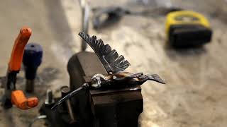 Blacksmithing  Forging Hibiscus Hummingbird Steel Sculpture Hand Forged Blacksmithing [upl. by Riana441]