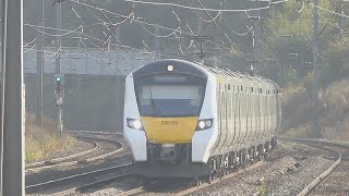 Thameslink Class 700 passes Brookmans Park 101024 [upl. by Allegna727]