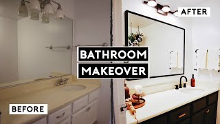 DIY BATHROOM MAKEOVER ON A BUDGET RENTER FRIENDLY [upl. by Larcher637]