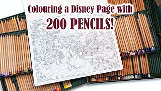 Colouring a Thomas Kinkade Disney Page with 200 Pencils Luminance amp Lightfast Entire Sets [upl. by Pearla]