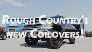 Installing Rough Countrys new VERTEX Coilovers on a Chevy Silverado [upl. by Suirtimid]