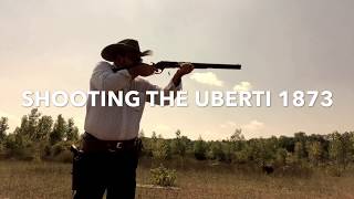 Shooting the Uberti 1873 Winchester Short Rifle [upl. by Afatsuom873]