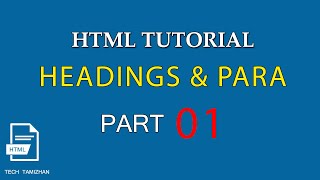 HTML Tutorial for Beginners Tamil  01  HTML HEADING amp PARAGRAPH TAGS [upl. by Janean]