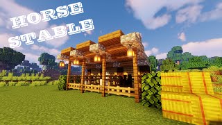 Minecraft How to build a Horse Stable EASY STEPS [upl. by Lihas]