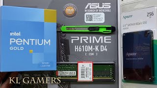 intel Pentium GOLD G7400 ASUS PRIME H610MK D4 CSM Apacer SATA SSD Simple Cheapest Desktop PC Build [upl. by Poulter]