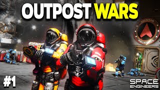 The FIGHT Begins  Space Engineers OUTPOST WARS  Ep 1 [upl. by Bennink]