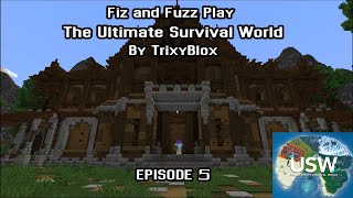 Lets Play Minecraft Coop The Ultimate Survival World by TrixyBlox Ep 5 [upl. by Ynahteb673]