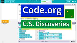 Codeorg Lesson 65 Random Numbers  Tutorial with Answers  Unit 3 CS Discoveries [upl. by Glynn]