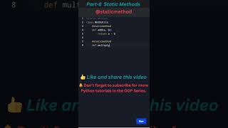 Master Python  Learn staticmethod and Use Cases 🚀 learnpython interview programming coding [upl. by Enomes119]