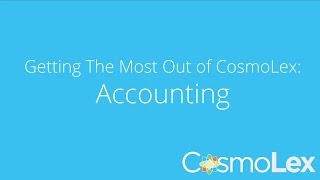 Accounting  CosmoLex Features [upl. by Lewin]