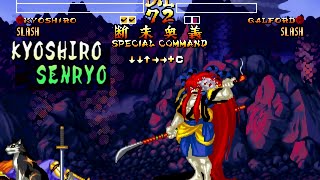 Samurai Shodown IV Kyoshiro playthrough lvl8 【60fps】 [upl. by Dianthe]