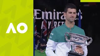 Mens Singles Ceremony  Novak Djokovic vs Daniil Medvedev F  Australian Open 2021 [upl. by Theadora860]