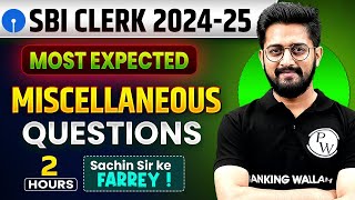 SBI Clerk 2025  Most Expected Miscellaneous Questions  SBI Clerk Reasoning by Sachin Sir [upl. by Sal]