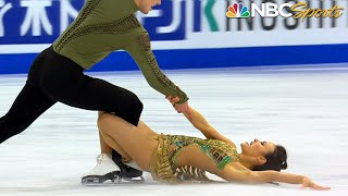 Chock and Bates smoke but just miss podium at 2021 World Figure Skating Championships  NBC Sports [upl. by Rooke191]