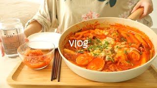 Vlog Cooking on weekend  Egg toast  Korean Spicy Rice cake  Tteokbokki  Dumplings [upl. by Demmahum]