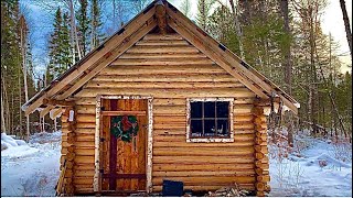 Remote Log Wilderness Cabin Inside Tour And New Stove [upl. by Sucam446]