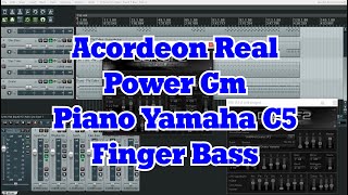 Acordeon Real  Piano C5  Bateria GM y Bajo  Cuarteto Soundfonts [upl. by Midan919]