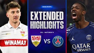 Stuttgart vs PSG Extended Highlights  UCL League Phase MD 8  CBS Sports Golazo [upl. by Cotter39]