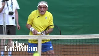 Worlds oldest tennis player 97 and still in the game [upl. by Woodley]