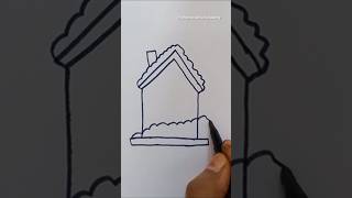 House drawing  how to draw a simple house step by step short snowhouse [upl. by Hagar337]