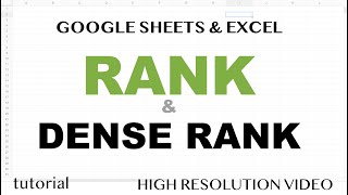 RANK DENSERANK functions in Excel amp Google Sheets RANK with or without Skipping Numbers [upl. by Melamie]