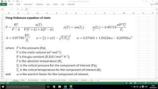 Equations of State part 5 PengRobinson [upl. by Nhaj]