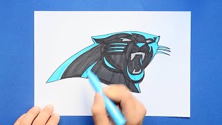 How to draw the Carolina Panthers Logo NFL Team [upl. by Keryt338]