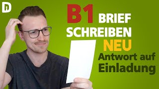 Antwort auf Einladung  Brief Schreiben B1  telc DTZ B1 Prüfung  Deutsch lernen A2 B1 [upl. by Nyrrad406]