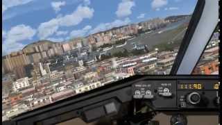 Onur Air Flight 1 Mcdonnelld Douglas Md80 Pro Landing Kai Tak [upl. by Maegan]