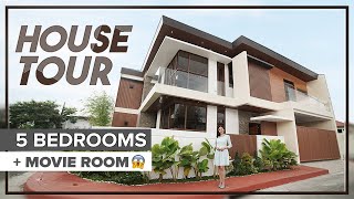 House Tour 14  Beautifully Designed Corner House in Greenwoods Cainta  5 Bedrooms and Movie Room [upl. by Nitsugua]