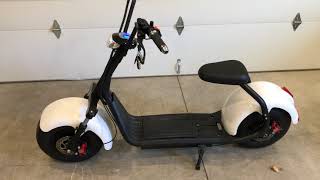 Review and Test Drive of Citycoco 60V 1000 W Fat Wheel Electric Scooter Fat Tire Scooter [upl. by Aihtyc]